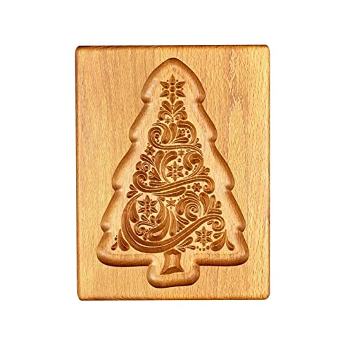VAZZIC Keksform und Keksstempel aus Holz, 3D-Keks-geschnitzte Holzform, Presse, Präge-Backform (1) von VAZZIC