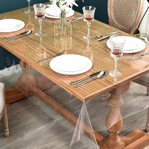 VBNZBK Tischfolie Durchsichtig, Tischdecke Klarsicht Tischdecke Transparent, Meterware 0,2 mm Stark, Wasserdicht Abwaschbar Fettdicht Tischschutzfolie Folie für Tisch aus PVC 140 x 180cm VBNZBK Tischfolie Durchsichtig, Tischdecke Klarsicht Tischdecke Transparent, Meterware 0,2 mm Stark, Wasserdicht Abwaschbar Fettdicht Tischschutzfolie Folie für Tisch aus PVC 140 x 180cm von VBNZBK