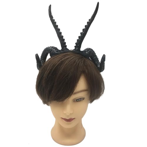 VBRYUAW 1 Stück Gothic Tier Schaf Teufel Hörner Stirnband Halloween Karneval Party Kostüm Requisiten Dämon Horn Kopfschmuck Cosplay Kopfbedeckung von VBRYUAW