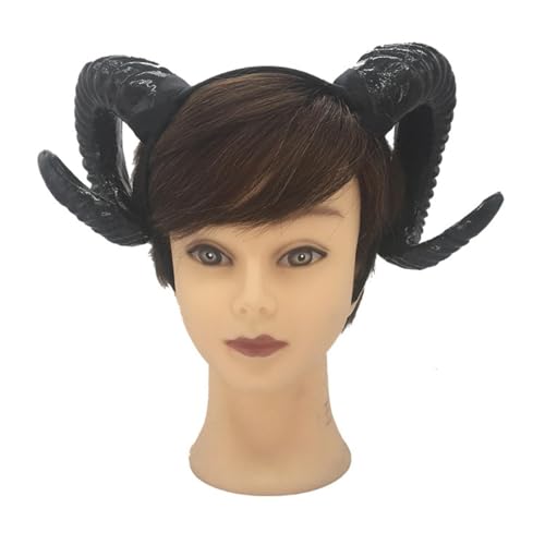 VBRYUAW 1 Stück Gothic Tier Schaf Teufel Hörner Stirnband Halloween Karneval Party Kostüm Requisiten Dämon Horn Kopfschmuck Cosplay Kopfbedeckung von VBRYUAW