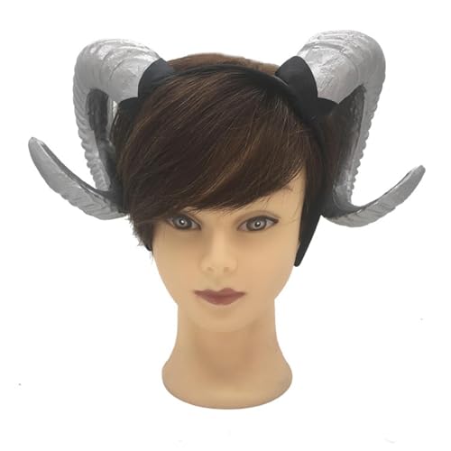 VBRYUAW 1 Stück Gothic Tier Schaf Teufel Hörner Stirnband Halloween Karneval Party Kostüm Requisiten Dämon Horn Kopfschmuck Cosplay Kopfbedeckung von VBRYUAW