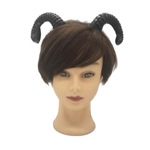 VBRYUAW 1 Stück Gothic Tier Schaf Teufel Hörner Stirnband Halloween Karneval Party Kostüm Requisiten Dämon Horn Kopfschmuck Cosplay Kopfbedeckung von VBRYUAW