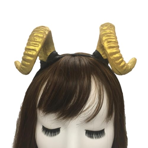 VBRYUAW 1 Stück Gothic Tier Schaf Teufel Hörner Stirnband Halloween Karneval Party Kostüm Requisiten Dämon Horn Kopfschmuck Cosplay Kopfbedeckung von VBRYUAW