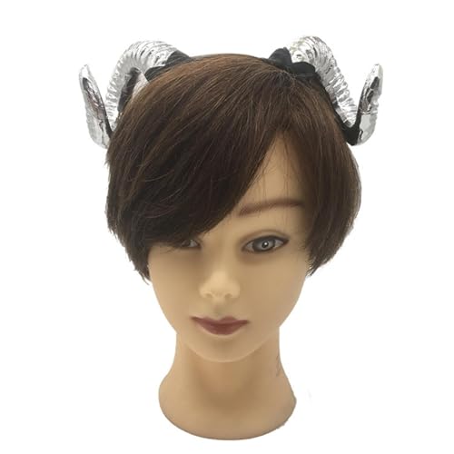 VBRYUAW 1 Stück Gothic Tier Schaf Teufel Hörner Stirnband Halloween Karneval Party Kostüm Requisiten Dämon Horn Kopfschmuck Cosplay Kopfbedeckung von VBRYUAW