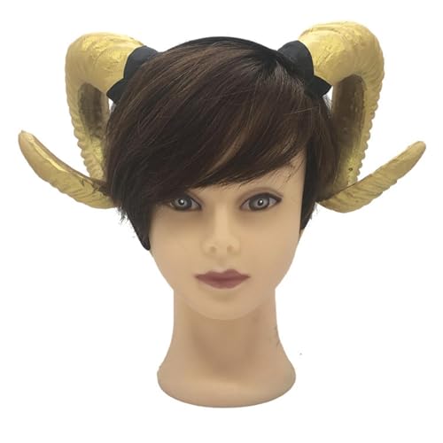 VBRYUAW 1 Stück Gothic Tier Schaf Teufel Hörner Stirnband Halloween Karneval Party Kostüm Requisiten Dämon Horn Kopfschmuck Cosplay Kopfbedeckung von VBRYUAW