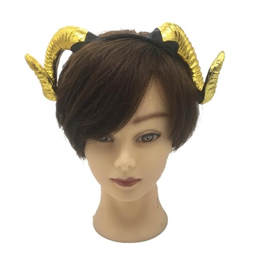 VBRYUAW 1 Stück Gothic Tier Schaf Teufel Hörner Stirnband Halloween Karneval Party Kostüm Requisiten Dämon Horn Kopfschmuck Cosplay Kopfbedeckung von VBRYUAW