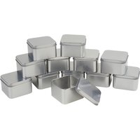 VBS Metalldosen / Seifendosen "Quadratisch", 12 Stück von Silber