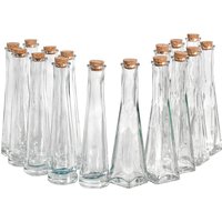 VBS Glasflaschen "Geolini", mit Korkverschluss, 16 Stück von Durchsichtig
