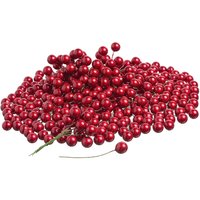 400 Deko-Beeren mit Draht, VBS Großhandelspackung - Rot von Rot