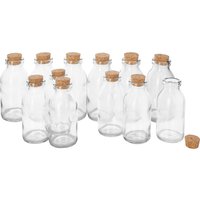 VBS Glasflaschen mit Korkverschluss, 12 Stück von Durchsichtig