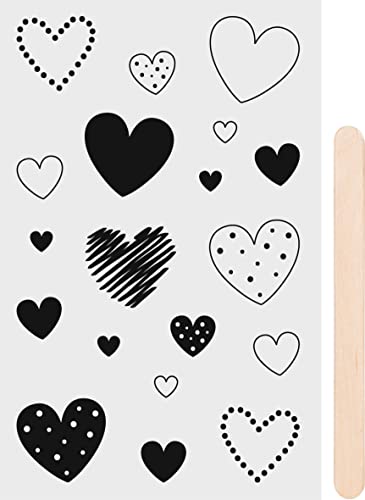 Rubbel-Sticker "Herzen", schwarz von Heyda