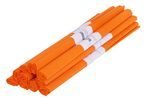 10er-Pack VBS Krepppapier ca. 50x200cm Rollen viele Farben Bastelpapier Papier Krepp Bastelkrepp Orange von VBS