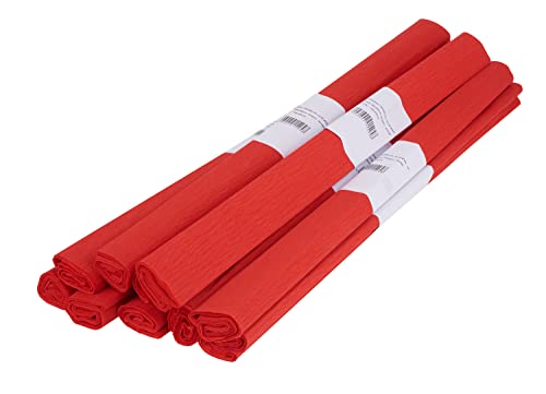 10er-Pack VBS Krepppapier ca. 50x200cm Rollen viele Farben Bastelpapier Papier Krepp Bastelkrepp Rot von VBS
