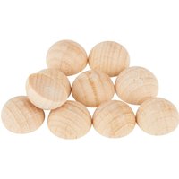VBS Holz-Halbkugeln ohne Bohrung, 10 Stück - Ø 10 mm von Beige