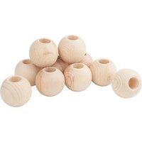 VBS Holzkugeln mit großer Bohrung "Ø 50 mm" - 10 Stück von Beige