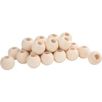 VBS Holzkugeln mit großer Bohrung "Ø 50 mm" - 25 Stück von Beige