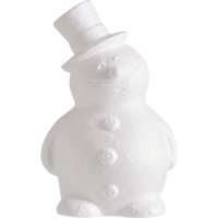 Styroporform Schneemann mit Hut, 17 cm von Weiß