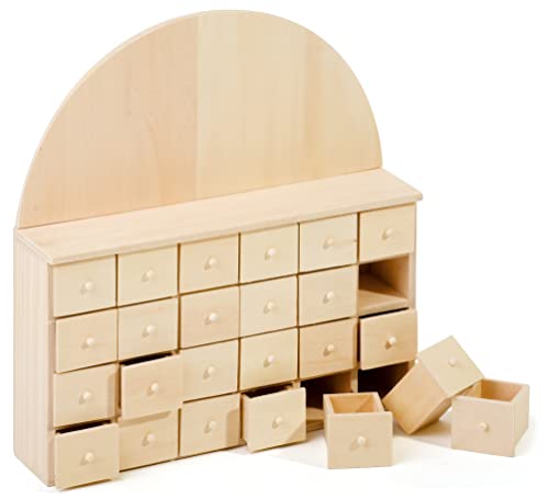 VBS Bogen Adventskalender mit 24 Schubfächer aus Holz 25,5x24x5,5cm Weihnachten dekorieren basteln schenken VBS Bogen Adventskalender mit 24 Schubfächer aus Holz 25,5x24x5,5cm Weihnachten dekorieren basteln schenken von VBS