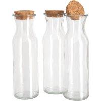VBS Glasflaschen "Milk", 3er-Set von Durchsichtig