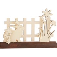 VBS Holz-Steckmotiv auf Baumstamm - Hase am Gartenzaun von VBS