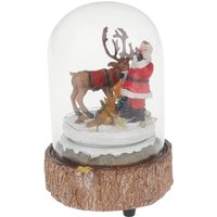 VBS Miniatur Glasglocke "Weihnachten im Wald", mit LED Beleuchtung und Musik von Braun