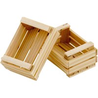VBS Miniatur Holz-Obststiege, 2 Stück von Beige