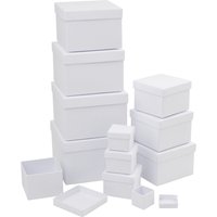 VBS Pappschachteln "Quadrat", 12er-Set von Weiß