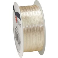 Satinband, 3 mm - Creme von Elfenbein