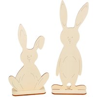 VBS Stehfiguren Hasen "Bunny und Funny", 2-er Set von Beige
