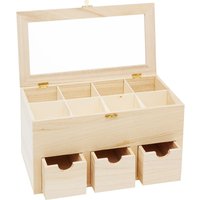 VBS Teebox mit 3 Schüben und Sichtfenster von VBS