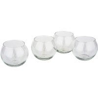 VBS Teelichtglas "Bowl", Ø 6,7 cm, 4 Stück von Durchsichtig