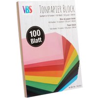 VBS Tonpapier-Block "Farbig sortiert", 100 Blatt von VBS XXL