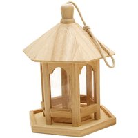 VBS Vogel-Futterhaus, 6 eckig, Holz von Beige