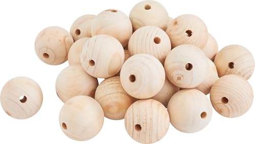 VBS XXL Holzkugeln durchgebohrt 50er oder 25er-Pack Holzperlen DIY Bastelperlen rund Holzbälle unlackiert Ø 50 mm, 25 Stück VBS XXL Holzkugeln durchgebohrt 50er oder 25er-Pack Holzperlen DIY Bastelperlen rund Holzbälle unlackiert Ø 50 mm, 25 Stück von VBS
