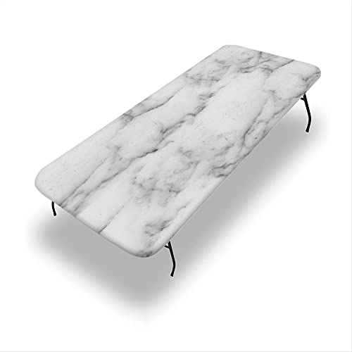 VBTGVE Marmor-Tischdecke mit elastischem Rand, Marmor-Textur, wasserdicht und abwischbar, passgenaue Klapptischabdeckung, passend für rechteckige Tische mit den Maßen 111,8 x 193 cm VBTGVE Marmor-Tischdecke mit elastischem Rand, Marmor-Textur, wasserdicht und abwischbar, passgenaue Klapptischabdeckung, passend für rechteckige Tische mit den Maßen 111,8 x 193 cm von VBTGVE