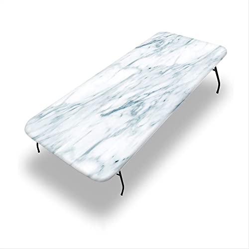VBTGVE Marmor-Tischdecke mit elastischem Rand, Marmor-Textur, wasserdicht und abwischbar, passgenaue Klapptischabdeckung, passend für rechteckige Tische mit den Maßen 111,8 x 193 cm VBTGVE Marmor-Tischdecke mit elastischem Rand, Marmor-Textur, wasserdicht und abwischbar, passgenaue Klapptischabdeckung, passend für rechteckige Tische mit den Maßen 111,8 x 193 cm von VBTGVE