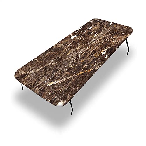 VBTGVE Marmor-Tischdecke mit elastischem Rand, Marmor-Textur, wasserdicht und abwischbar, passgenaue Klapptischabdeckung, passend für rechteckige Tische mit den Maßen 111,8 x 193 cm VBTGVE Marmor-Tischdecke mit elastischem Rand, Marmor-Textur, wasserdicht und abwischbar, passgenaue Klapptischabdeckung, passend für rechteckige Tische mit den Maßen 111,8 x 193 cm von VBTGVE