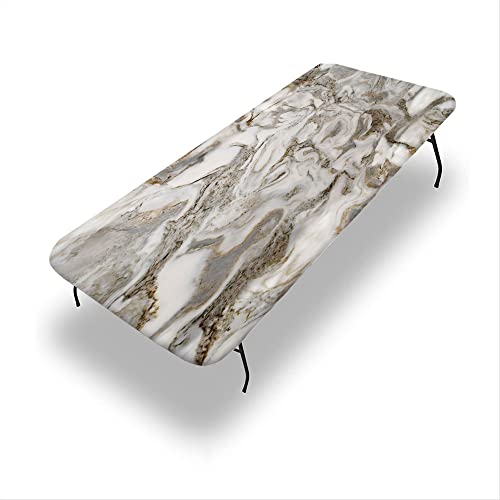 VBTGVE Marmor-Tischdecke mit elastischem Rand, Marmor-Textur, wasserdicht und abwischbar, passgenaue Klapptischabdeckung, passend für rechteckige Tische mit den Maßen 76,2 x 228,6 cm VBTGVE Marmor-Tischdecke mit elastischem Rand, Marmor-Textur, wasserdicht und abwischbar, passgenaue Klapptischabdeckung, passend für rechteckige Tische mit den Maßen 76,2 x 228,6 cm von VBTGVE
