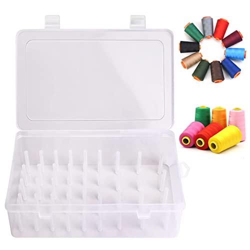 Leer Aufbewahrungsbox Für Spulen Nähgarn Box Stickgarn Organizer Box Stickgarn Aufbewahrung Box Praktische Nähgarnhalter mit 42 Garnrollen für Aufbewahrung Stickgarn Bastelarbeiten Nähfaden von VCCAHIJK