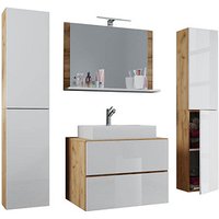 VCM my bath Badmöbel-Set Lendas XL 915304 honig-eiche, weiß 147,0 x 52,0 x 150,0 cm VCM my bath Badmöbel-Set Lendas XL 915304 honig-eiche, weiß 147,0 x 52,0 x 150,0 cm von VCM my bath