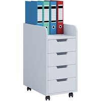VCM my office Konal Mini Rollcontainer weiß 4 Auszüge 33,0 x 40,0 x 65,0 cm von VCM my office