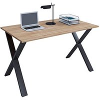 VCM my office Lona Schreibtisch sonoma-eiche rechteckig, X-Fuß-Gestell schwarz 140,0 x 50,0 cm von VCM my office