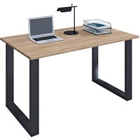 VCM my office Lona Schreibtisch sonoma-eiche rechteckig, U-Fuß-Gestell schwarz 110,0 x 50,0 cm von VCM my office