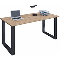 VCM my office Lona Schreibtisch sonoma-eiche rechteckig, U-Fuß-Gestell schwarz 160,0 x 80,0 cm VCM my office Lona Schreibtisch sonoma-eiche rechteckig, U-Fuß-Gestell schwarz 160,0 x 80,0 cm von VCM my office