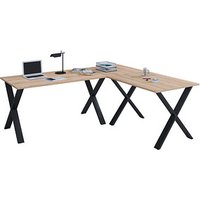 VCM my office Lona Schreibtisch sonoma-eiche rechteckig, X-Fuß-Gestell schwarz 220,0 x 80,0 cm VCM my office Lona Schreibtisch sonoma-eiche rechteckig, X-Fuß-Gestell schwarz 220,0 x 80,0 cm von VCM my office