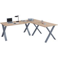 VCM my office Lona Schreibtisch sonoma-eiche rechteckig, X-Fuß-Gestell silber 220,0 x 80,0 cm VCM my office Lona Schreibtisch sonoma-eiche rechteckig, X-Fuß-Gestell silber 220,0 x 80,0 cm von VCM my office