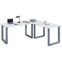 VCM my office Lona Schreibtisch weiß rechteckig, U-Fuß-Gestell silber 190,0 x 80,0 cm VCM my office Lona Schreibtisch weiß rechteckig, U-Fuß-Gestell silber 190,0 x 80,0 cm von VCM my office