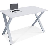 VCM my office Lona Schreibtisch weiß rechteckig, X-Fuß-Gestell silber 140,0 x 50,0 cm VCM my office Lona Schreibtisch weiß rechteckig, X-Fuß-Gestell silber 140,0 x 50,0 cm von VCM my office