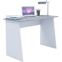 VCM my office Masola Maxi Schreibtisch beton rechteckig, Wangen-Gestell weiß 110,0 x 50,0 cm von VCM my office