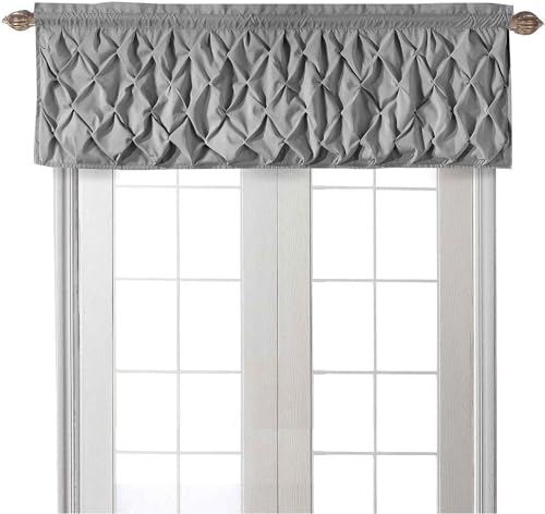 VCNY Home, Volant mit Stangentasche, modernes Wohnaccessoire, grau (Carmen Grau), 152 cm x 51 cm von VCNY Home